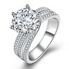 Pave Cubic Zirconia Statement Ring, Full Crystal Covered Band Cocktail Ring