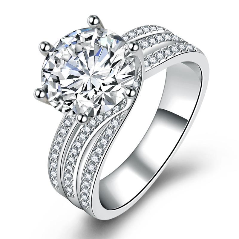 Pave Cubic Zirconia Statement Ring, Full Crystal Covered Band Cocktail Ring