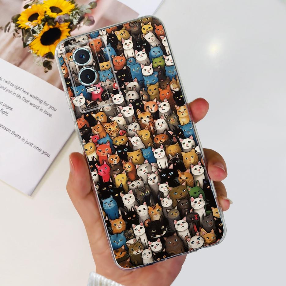 Чехол для Vivo Y76s Чехол для Vivo Y76 5G Стильный Расписной Чехол Прозрачный Силиконовый Чехол для Телефона Для Vivo Y74s Y 76 s VivoY76 5G Мягкие Fundas Coque