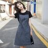 Western Chic Striped Denim Suspender Dress for Women - Summer 2025