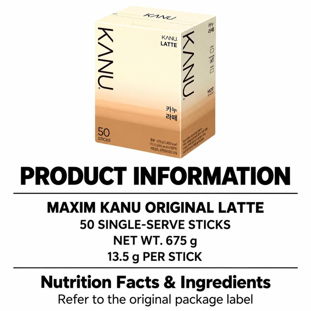 Maxim KANU Original Latte Instant Coffee 50 sticks 675g