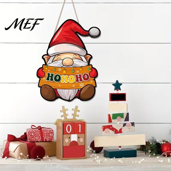 Christmas Gifts for Families Door Sign, Gnome Shape with Adjustable Hemp Rope, Vintage Hanging Decorative Signs Decoration Wall Signs, Home