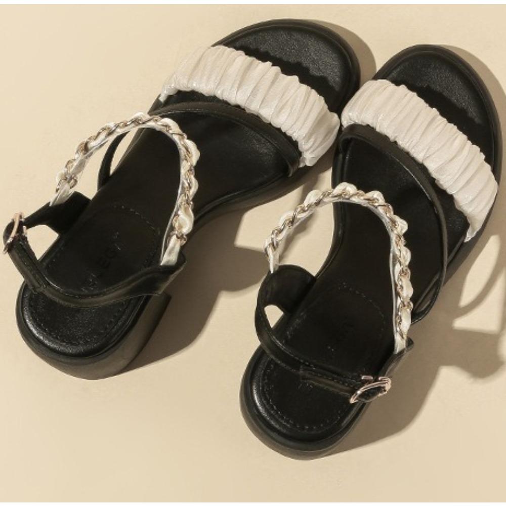 Модная обувь на высоком каблуке Женские летние новые водонепроницаемые сандалии на толстой подошве и платформе с толстым каблуком Женские французские универсальные женские сандалии