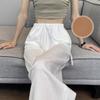 Summer Thin Linen Wide Leg Pants Women's High Waist Drape Premium Casual Cotton Linen White Straight Pants