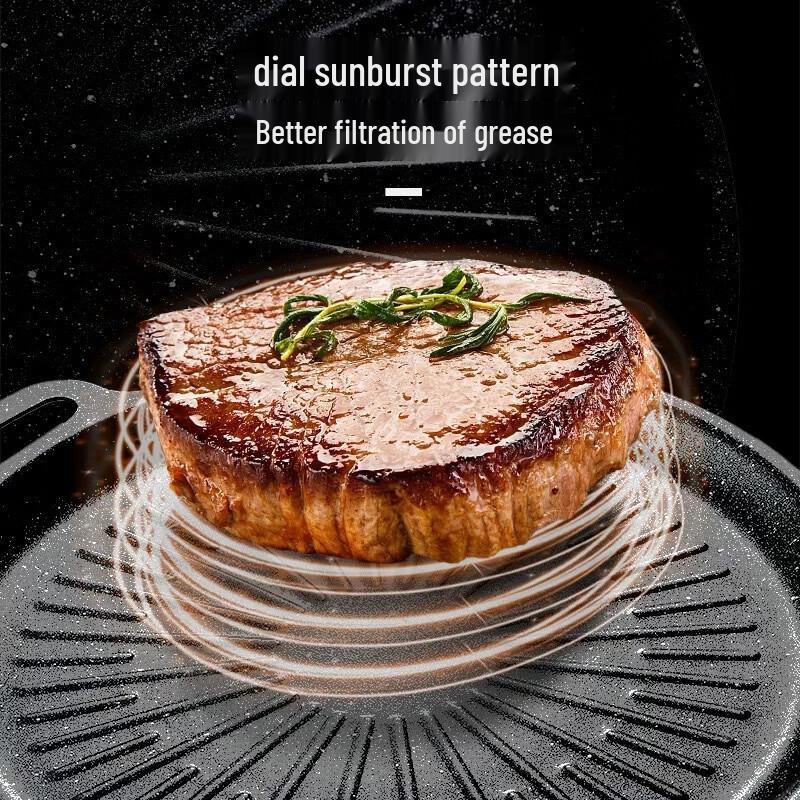 Круглая чугунная сковорода-гриль в корейском стиле