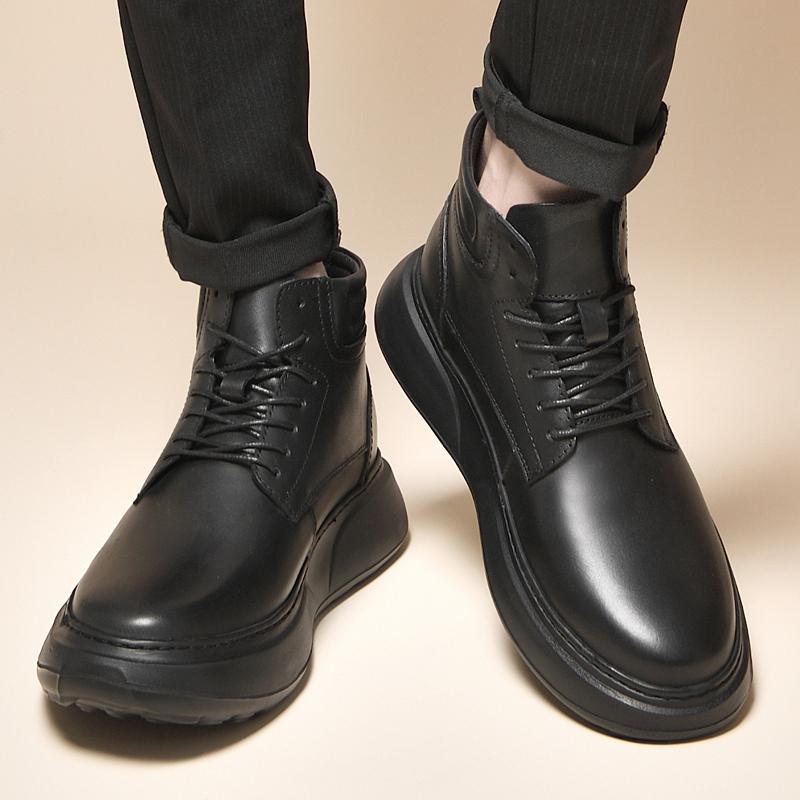 Мужская обувь Мужские ботинки Ботильоны из натуральной кожи Стильные мужские зимние плюшевые ботинки для снега Высококачественные мужские кроссовки для активного отдыха