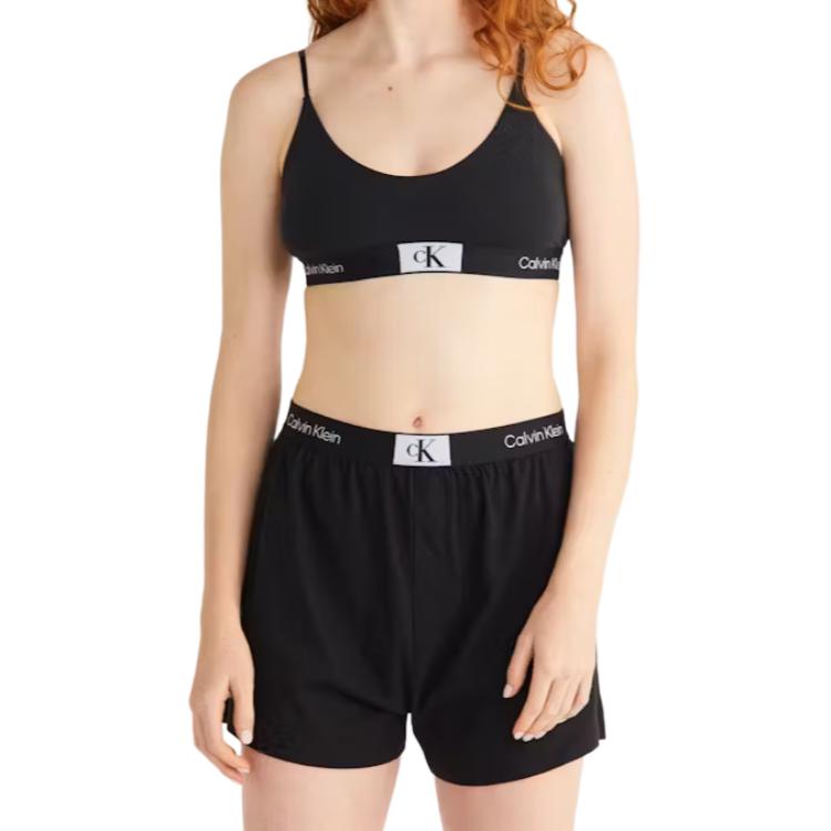 Calvin Klein Ss23 Letter Logo Hem Bra Женское нижнее белье Черный QF7216-UB1