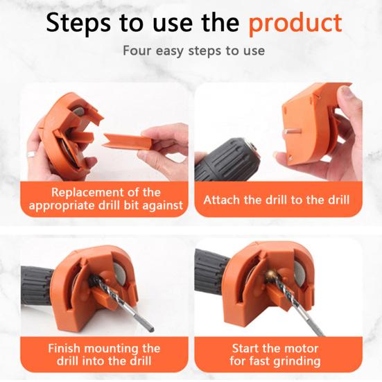 Многофункциональный инструмент для заточки сверл с 2 шлифовальными кругами, сверхмощный, универсальный, портативный, электрический инструмент для заточки сверл