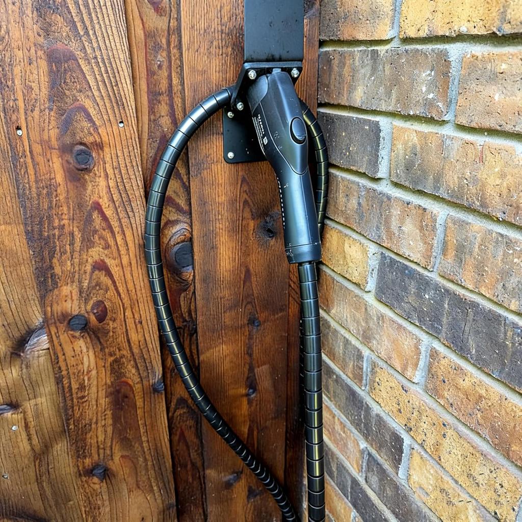 EV Charger Cable Protector 26FT, 7/8 inch Car Charging Cable Flexible Wire Covers Cord Protectors- Durable and Anti-Wear, Prevents Pet Chewing, Door