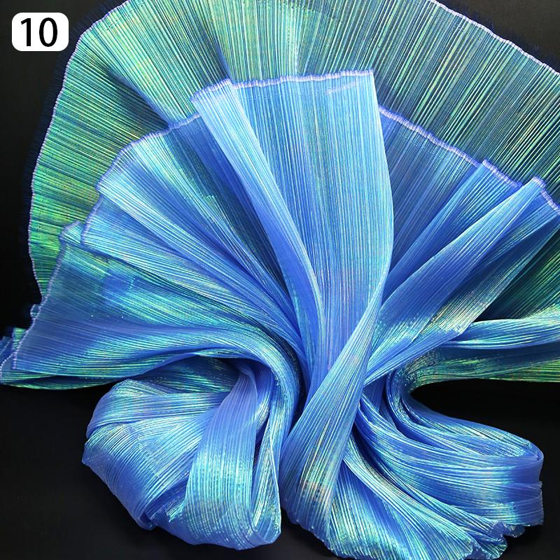 Organza Mermaid Pleated Fabric Ruffled Tull Wedding Photography Background Stage Decoration for Costume Party Dress Sewing Craft