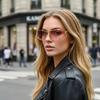 Новые Модные Женские Солнцезащитные Очки в Минималистичном Стиле с Металлической Рамкой для Ежедневной Поездки и Уличного Стиля, Солнцезащитные Очки 81075