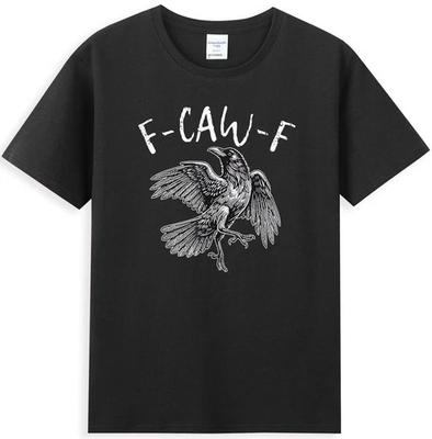 Черный Ворон FCAWF F-Caw-F Смешной Готический Танец Ворона Мем Футболка Мужская и Женская Уличная Хлопковая Футболка с Коротким Рукавом Топы