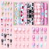 Kawaii Children False Nails Flower Heart Press On Nails Hot Kids Fake Nails  DIY Manicure
