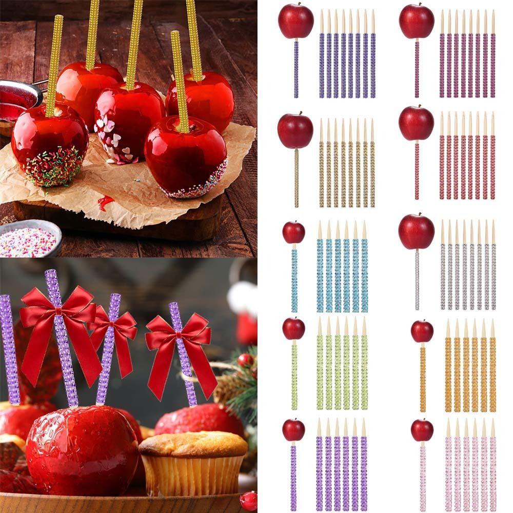 Rhinestone Apple Sticks Bling Candy Sticks Creative Cake Chocolate Caramel Sticks Buffet Salad