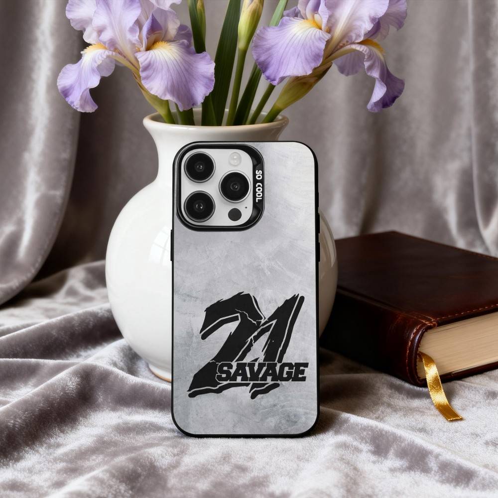 Крутой рэпер 21 S-Savage-E Чехол для телефона Для iPhone17,16,15,14,13,12,11 Plus,Pro Max Черный Конфетный серебристый чехол для телефона