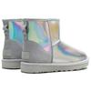 UGG CLASSIC MINI Иридесцентная Телячья Кожа Короткие Снежные Сапоги Женские Glacier Gray 1153532-GCGR