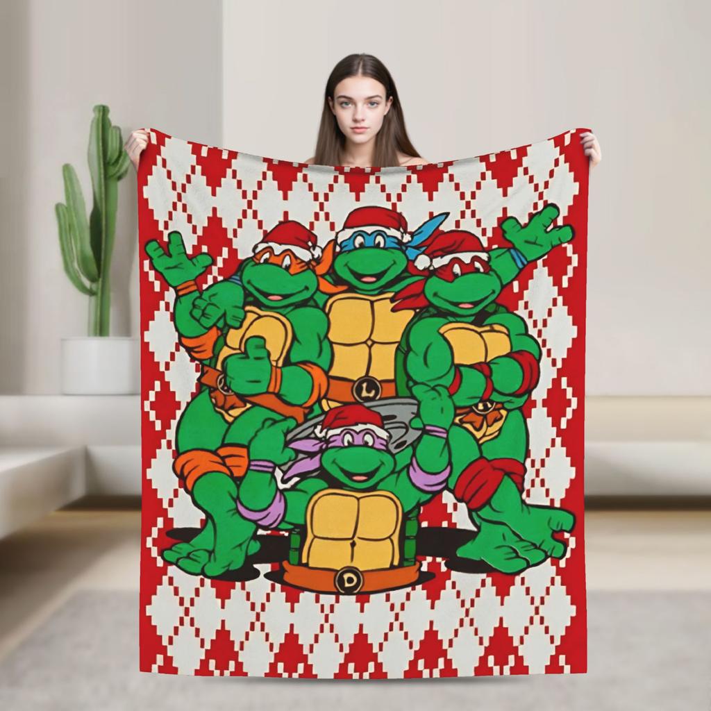 TMNT Game  Blanket Quality Warm  Bedding Throws Winter Airplane Travel Couch Chair Funny Bedspread