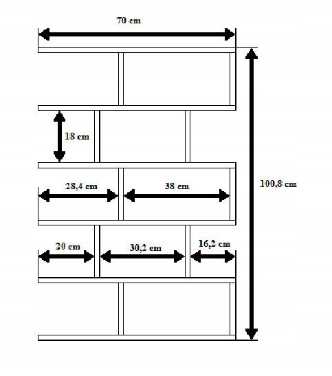 Modern Open Bookcase with Wall Shelves, Bookcase - No. 4 gray