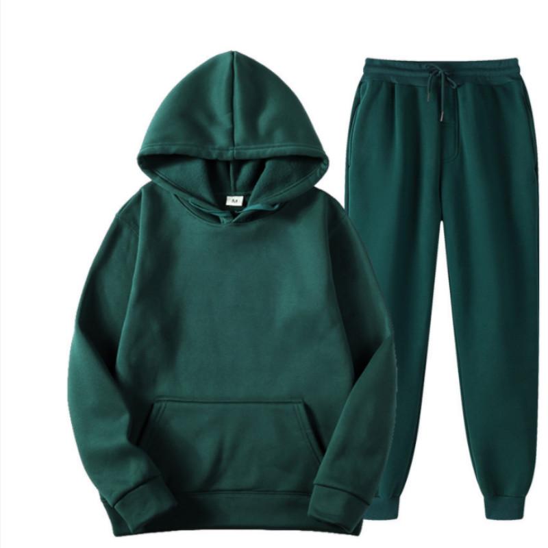 Sports Suit Autumn Winter Tracksuit Casual Solid Sportswear Running Jogging Suits Hoody Sweatpants 2pcs Sets