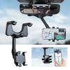 360° Car Rearview Mirror Phone Holder Mount Phone and GPS Holder Universal Rotating Adjustable Telescopic Phone Stand Support