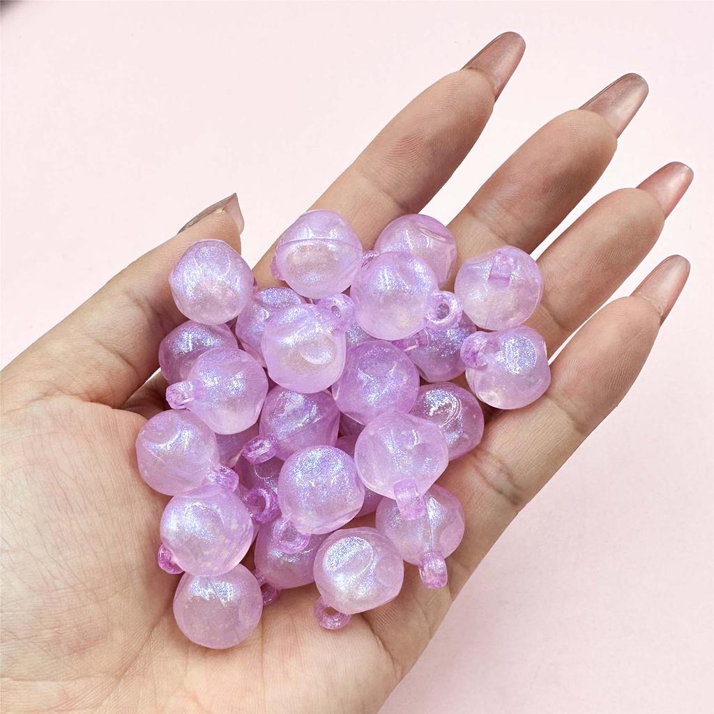 30Pcs/14.8*19.3mm With Hole Jelly Colored Round Beads Craft DIY Handmade Material DIY Beading Accessory Acrylic For Necklace Earrings Making Beads