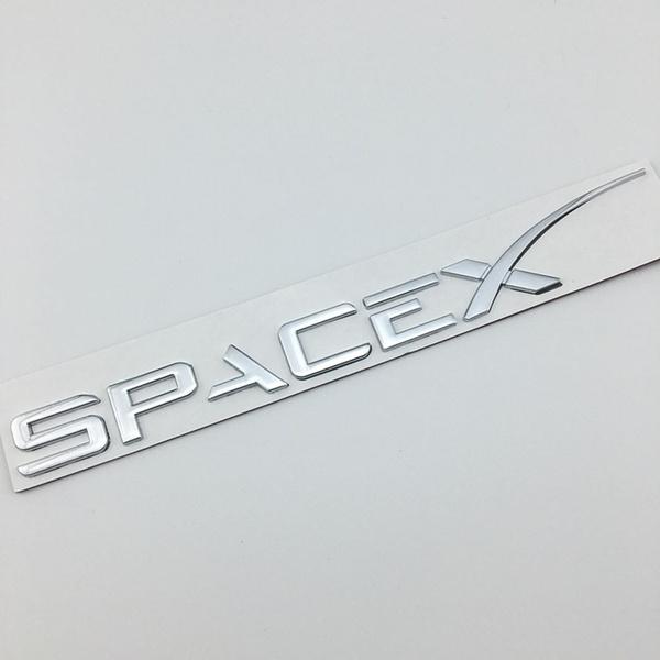 3D металлический логотип SPACEX для модели 3 SX Roadster P75D P85D P90D P100D наклейка на задний багажник автомобиля эмблема буква значок аксессуары для стайлинга