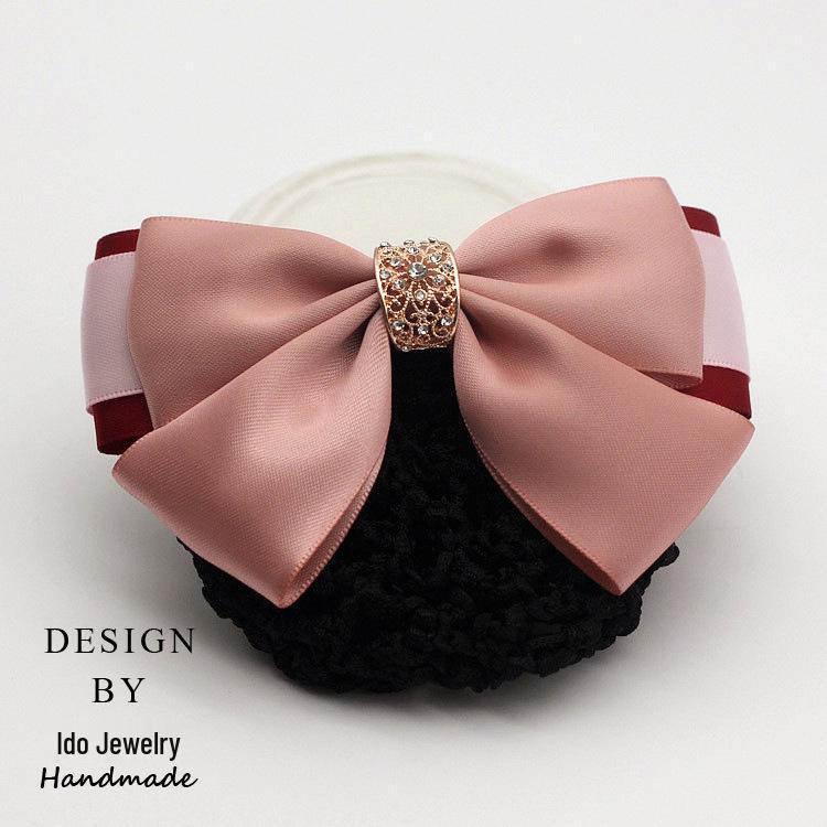 Professional Floral Bow Tie and Hair Net Set for Hotel and Healthcare Staff