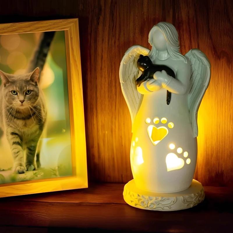 Pet Memorial Lamp Cat Dog Electronic Candle Souvenir Kitten Puppy Dogs Memory Lamps Pets Cats Dog Tombstone Memories Supplies