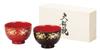 Пара мисок для супа с изображением цветущей вишни от Maeju Lacquerware в деревянной коробке AMJ-4T-321