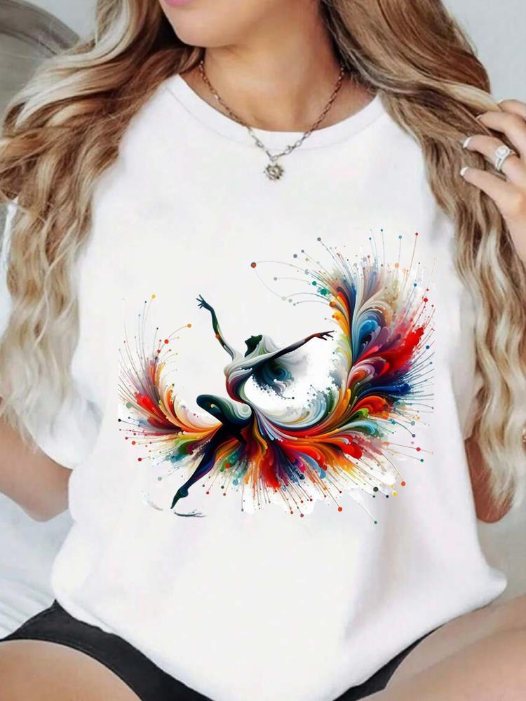 (Asian Size) Print Fashion Female Tee Top Women trend butterfly letter Clothing T Shirt Woman Short Sleeve Graphic T-shirts