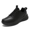 Fashion Autumn Winter Leather Sneakers Black Casual Shoes for Women Sneakers Non-slip Lace-up Waterproof Sports Shoes for Men Shoes