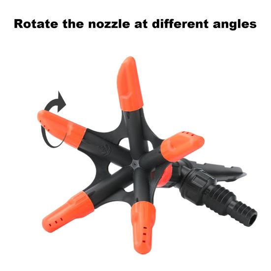 2 Pcs Irrigation Sprinklers 360 Degree Rotation 5-in-1 Large Coverage Area 5 Arm Irrigation Adjustable Angle Yard Lawn Greenhouse