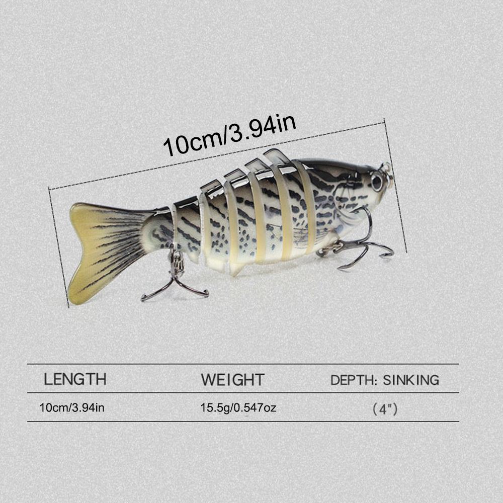 FTK 5pcs 10cm Pike Wobblers Artificial Bait Hard Multi Jointed Swimsuit Krankbait Nearly Real Fishing Fake Bait Fishing Set