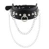 2022 Black Necklace Vintage Charm Gothic Spike Rivet Collar Pendant Leather Pentagram Harajuku Women Punk Choker Necklace