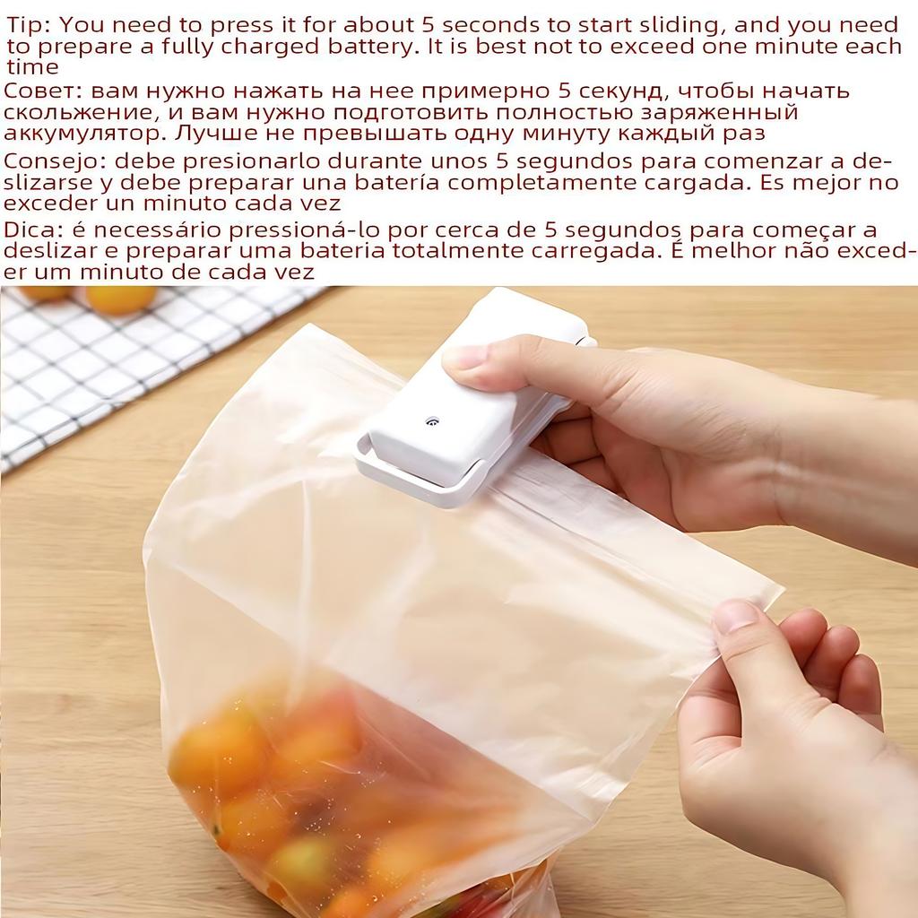 1pc Mini Vacuum Food Sealer Machine with Digital-like Operation, Cordless Portable Handheld Device,One-Touch Seal System