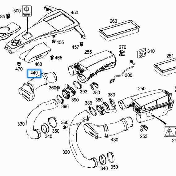 Mercedes-Benz GL/GLS W166 Intake Pipe: Compatible Models 2780902582, 2780902482