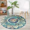 Luxurious Bohemian Style Pattern Round Shape Floor Mats Kitchen Hallway Runner Rug Bedroom Living Room Soft Carpet Non-slip Area Rug