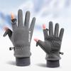 Autumn Winter Fleece Lined Thermal Gloves Men Polar Fleece Waterproof Ski Riding Outdoor Sports Motorcycle Warm Gloves