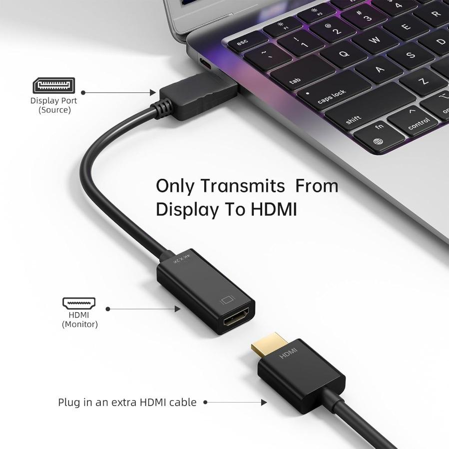 Кабель-переходник DisplayPort на HDMI 4K, DP на HDMI 1080P, адаптер HD видео и аудио, штекер-розетка, для телевизора, ПК