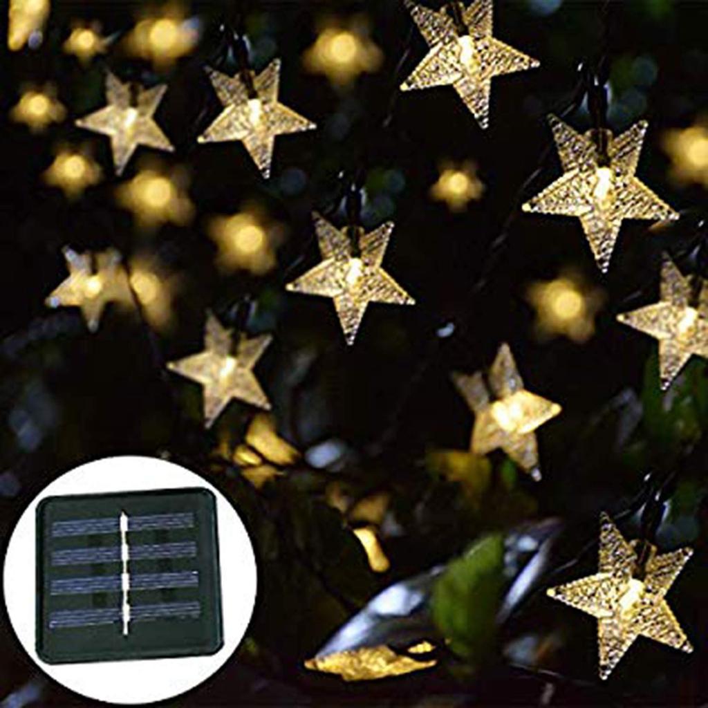 LED String Lights with Light Garden Christmas 30 Flashing Auto Tree Yellow Solar-Powered Built-in Sensor, Waterproof, Lights, Lights, LEDs, 6m,