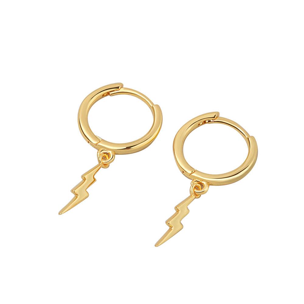 S925 Silver Diamond Stud Earrings For Women Sweet Cute Little Lightning Bolt Personality Creative Fashion Jewelry