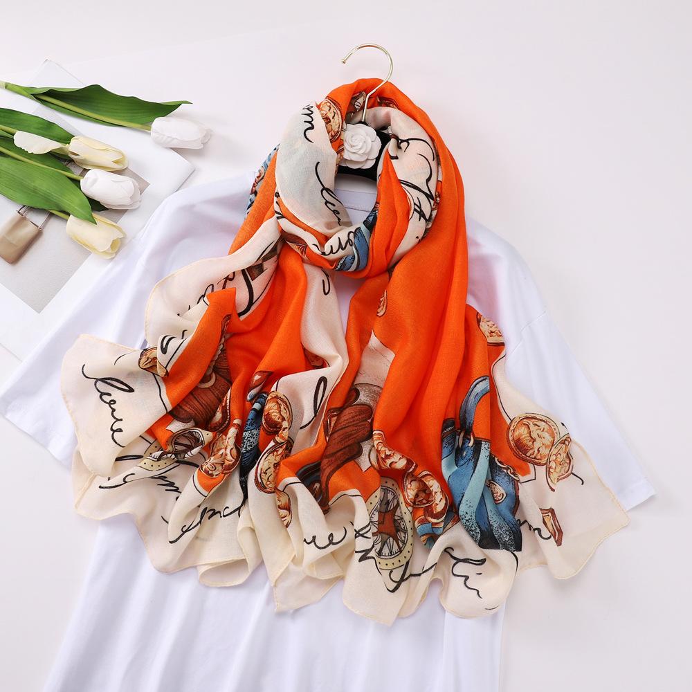 Section Scarf Shawl Air-conditioning Female Cotton Linen Bag Bag Long Scarf Hitching Fashion Yangqi Silk Scarf