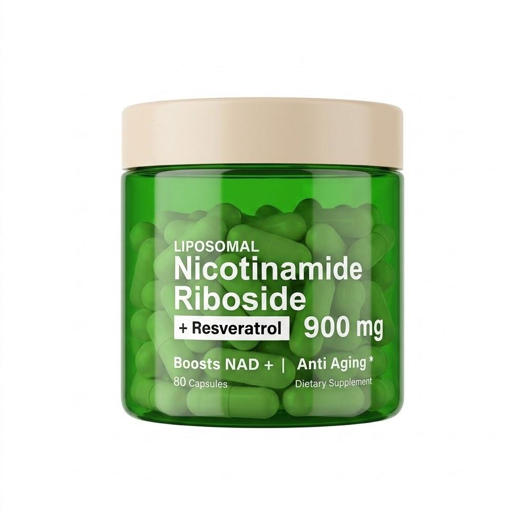 Liposomal Nicotinamide Riboside 900mg with Resveratrol - High Purity NAD+ Boost Supplement for Energy & Anti-Aging