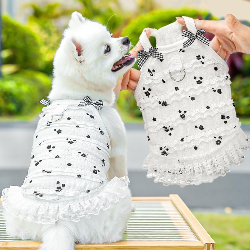 Spring and Summer Pet Lace Cardigan Pet Cat and Dog Clothes Pet Accessories Pets