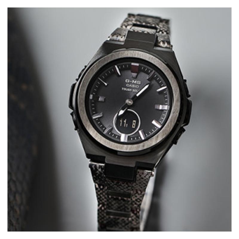 Casio Серия BABY-G G-MS Ограниченная серия 'Змеиный принт' Ударопрочные и водонепроницаемые На солнечной батарее Кварцевый механизм Японские и MSG-S200DPT-1APFS-person