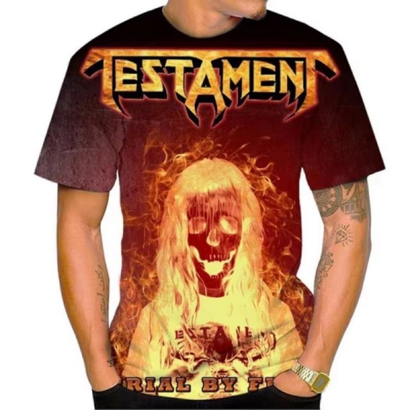 Летняя новая мода американская хэви-метал группа Testament мужская 3D-печатная футболка унисекс хип-хоп повседневная футболка Cools Rock Street
