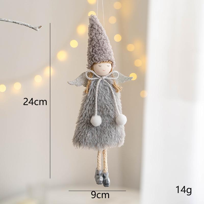 Christmas Plush Angel Girl Pendant Christmas Angel Decoration Desktop Ornament White Pink Angel Pendant New Year 2025