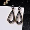 Earrings Drop A Pair/set for Women Elegant Blue Sapphire Luxury Jewelry Exquisite Gift Sweet ARI