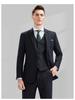 Мужской приталенный двубортный серый костюм в полоску - Британский стиль, деловой кэжуал/формальный смокинг для жениха или свадьбы.