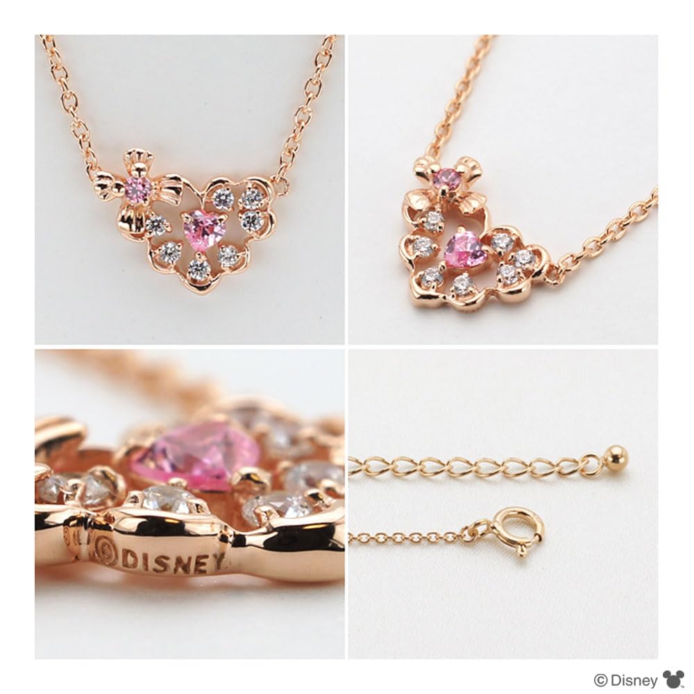 Серебряное ожерелье с подвеской Микки Мауса и розовым золотом, кубический цирконий [Disney] (VPCDSW0046)